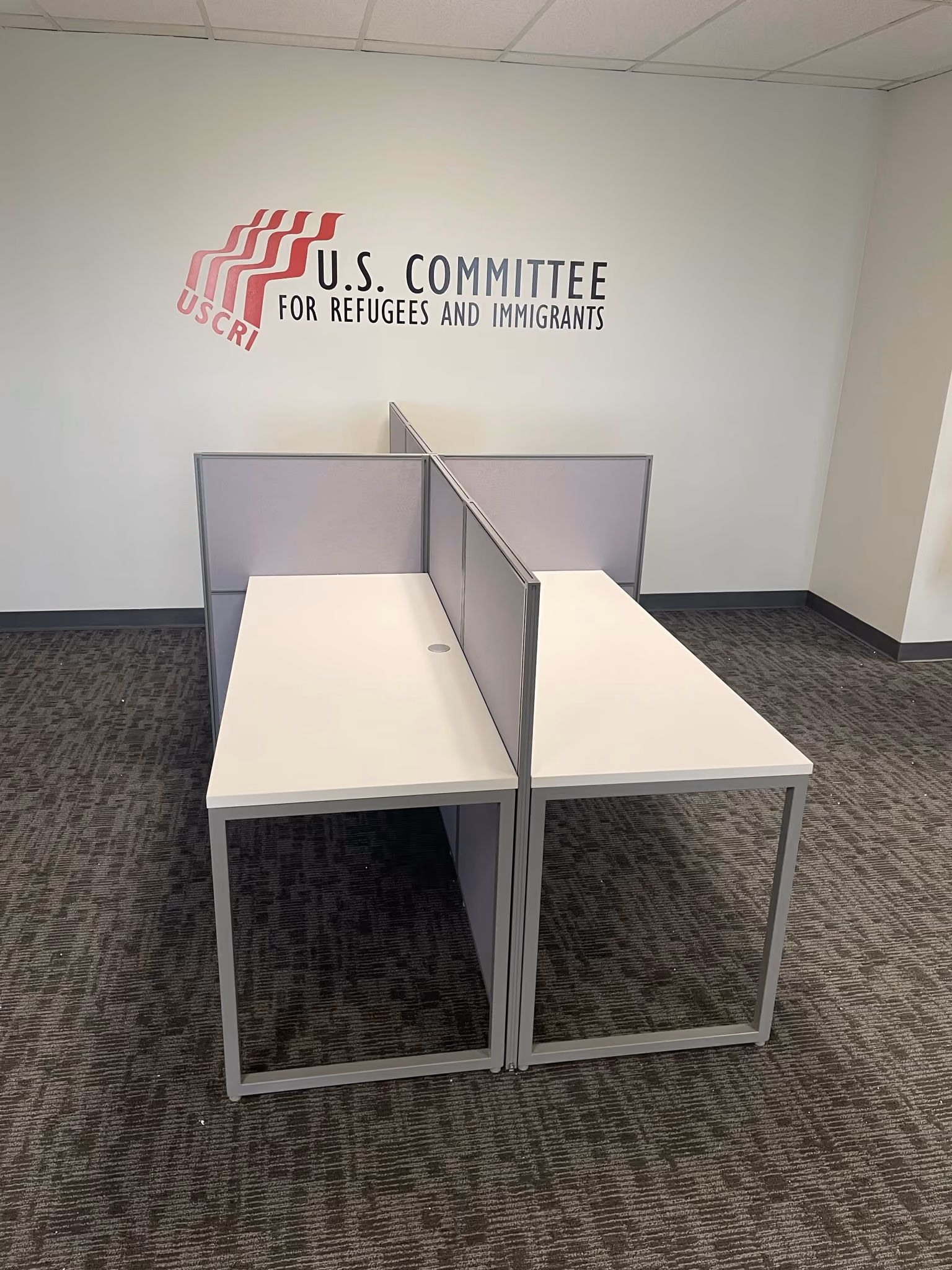Commercial office cubicles assembled and installed by A-Breasy