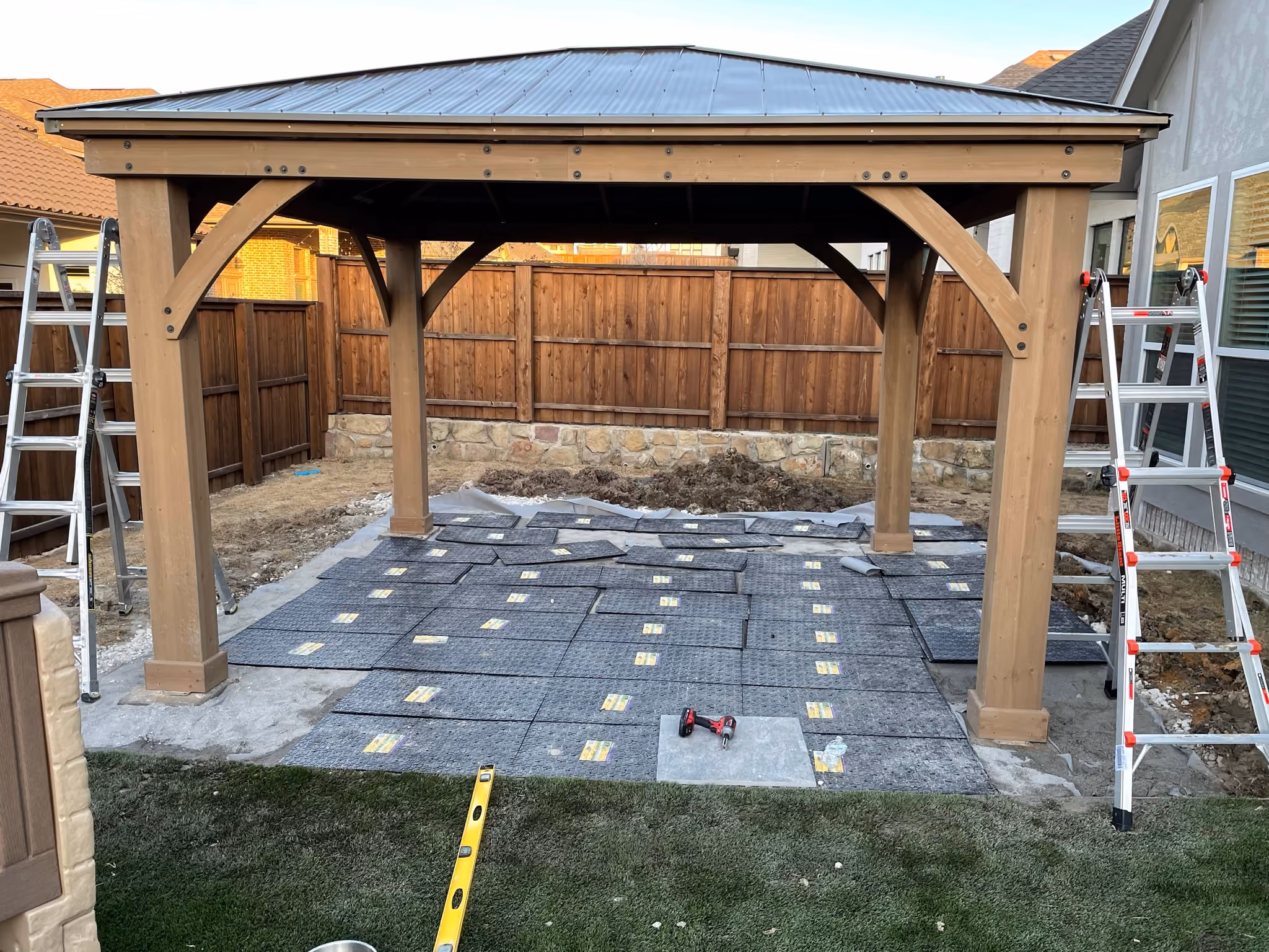 Large outdoor gazebo professionally assembled by A-Breasy